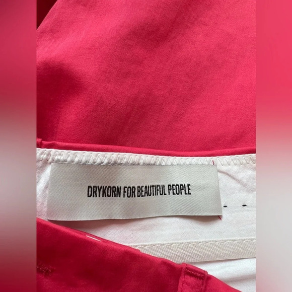 Drycorn Women's Pink Linen Blend High Waist Barrel Balloon Leg Pants Sz 33/34 XL - Picture 9 of 10